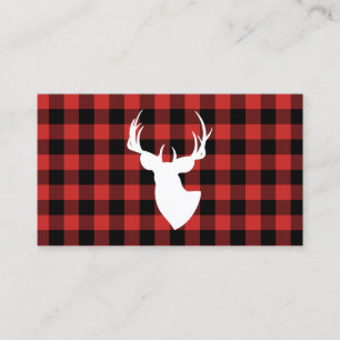 Black and Red Buffalo Play Buck Silhouette Visitkort