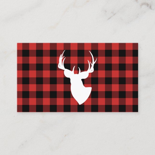 Black and Red Buffalo Play Buck Silhouette Visitkort (Framsida)