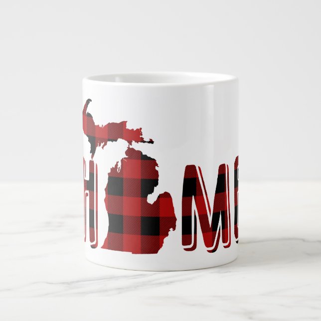 Black and Red Buffalo Play | Lumberjack Michigan Jumbo Mugg (Framsidan)