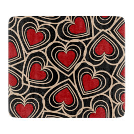 Black and Red Cute Simple Heart Mönster