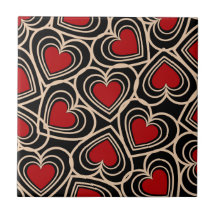 Black and Red Cute Simple Heart Mönster