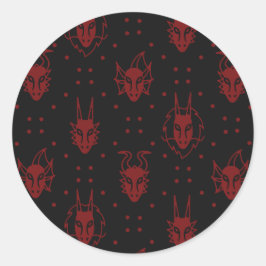 Black and Red Fantasy Dragon Diamond Mönster Runt Klistermärke