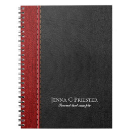 Black and Red Faux Leather Struktur Anteckningsbok