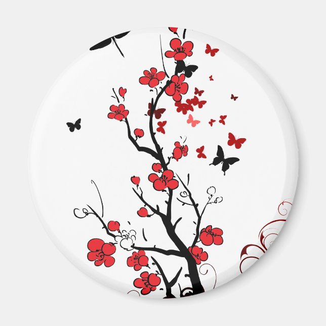 Black and Red Flowers Magnet (Framsidan)