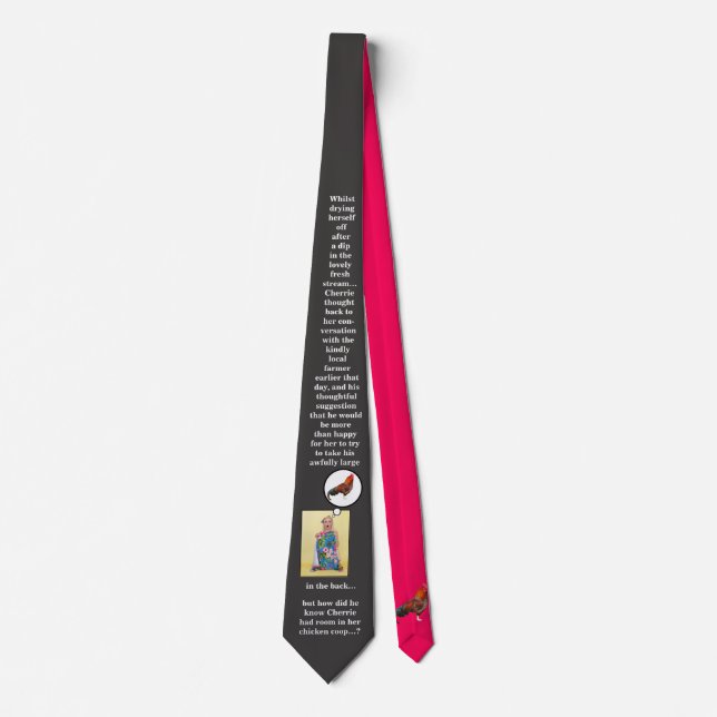 Black and Red Funny Rude Naughty Joke Manar Tie Slips (Framsida)