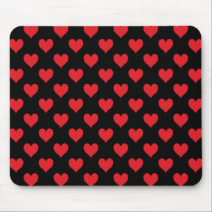 Black and Red Heart Mönster Musmatta