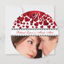 Black and Red Heart Ro Bröllop spara datum