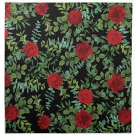 Black and Red Peony Ro Blommigt Bröllop Tygservett
