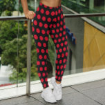 Black and Red Polka Dot Mönster Leggings<br><div class="desc">Skapa dina egna rödpolka-prickade presenter. Du kan prova olika storleka inställningar för punktbild och panelinställningar i systemet om du vill försöka. Du kan också ändra den svarta bakgrunden färg.</div>