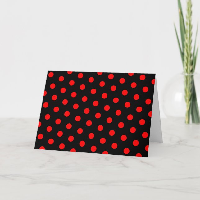 Black and Red Polka dots Kort (Framsida)