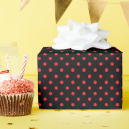 Black and Red Polka dots Presentpapper