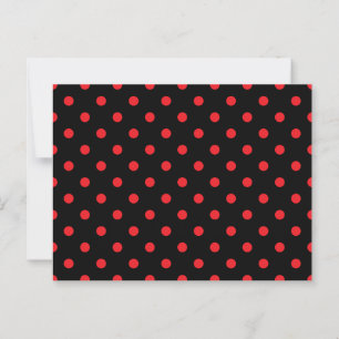 Black and Red Polka dots Vykort