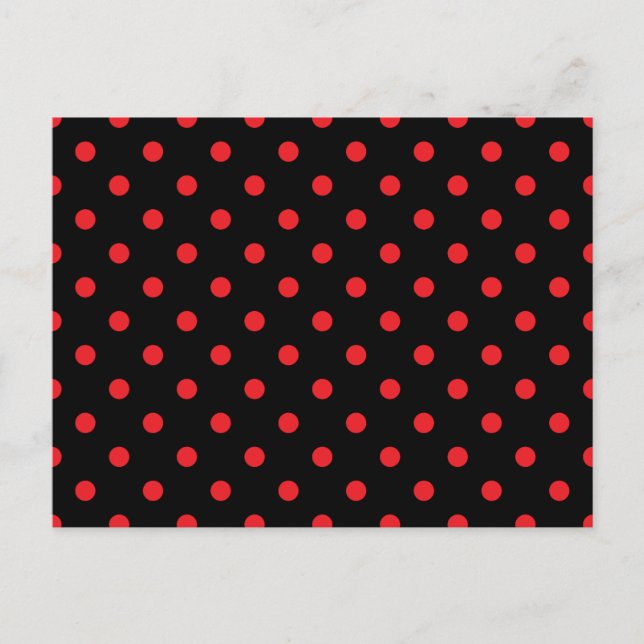 Black and Red Polka dots Vykort (Framsida)