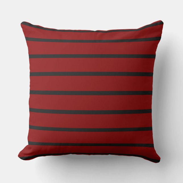 Black and Red Rand Kudde (Framsida)