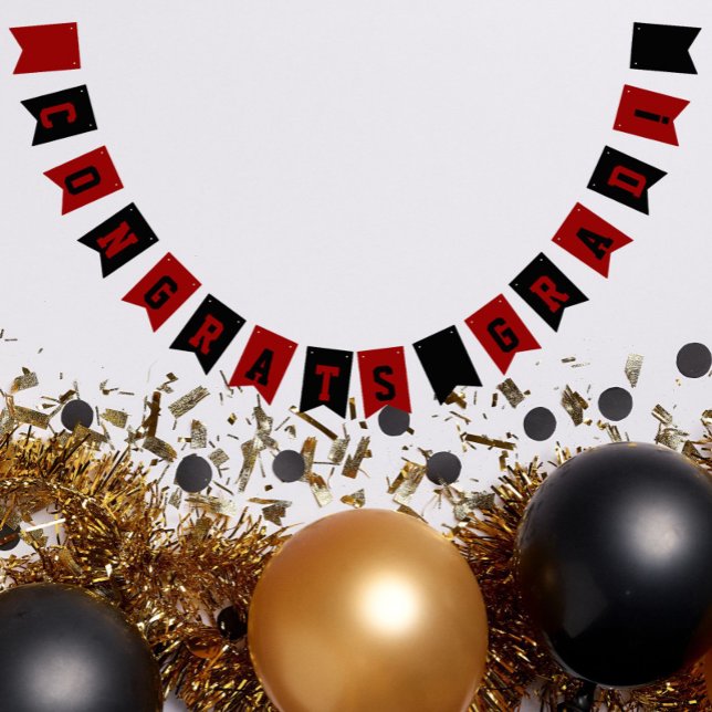 Black and Red School Färg Studenten Vimplar (In Situ)