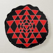 Black and Red Sri Yantra Meditation Cushion