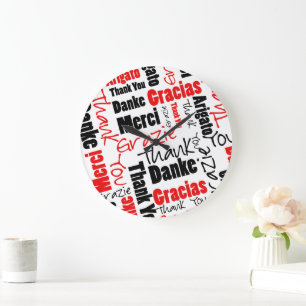 Black and Red Tack Ord Cloud Stor Klocka