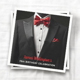Black and Red Tuxedo Birthday Event Pappersservett