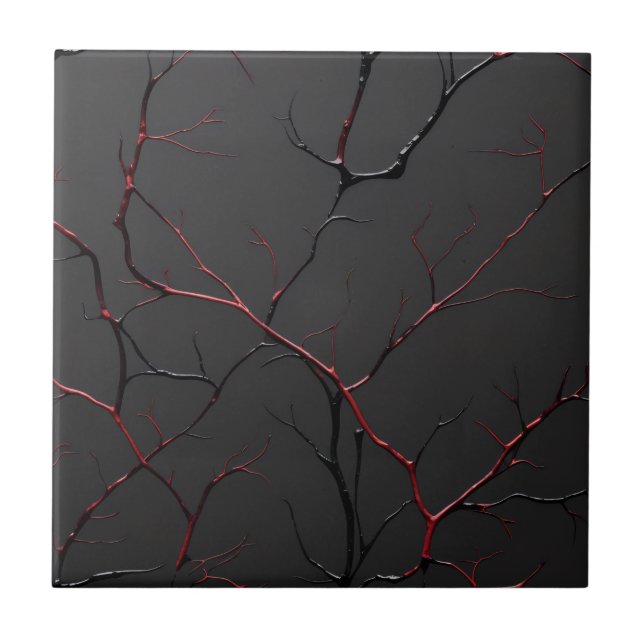 Black and Red Veins Kakelplatta (Framsidan)