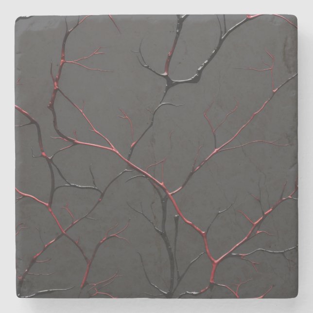 Black and Red Veins Stenunderlägg (Framsidan)