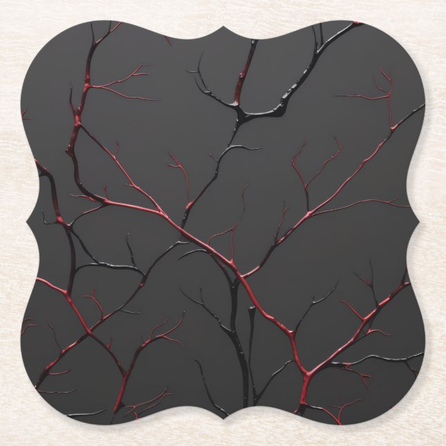 Black and Red Veins Underlägg Papper (Framsida)