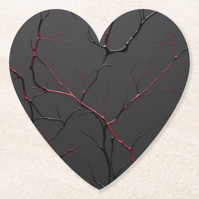 Black and Red Veins Underlägg Papper (Framsida)