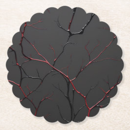 Black and Red Veins Underlägg Papper