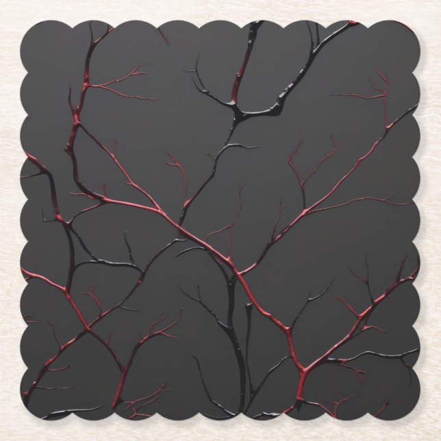 Black and Red Veins Underlägg Papper (Framsida)