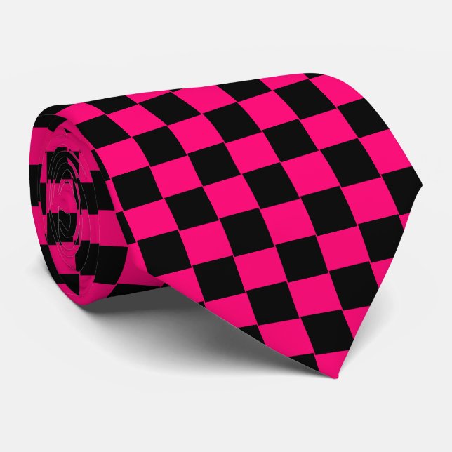 Black and Rosa Checkated Tie Slips (Rullad)