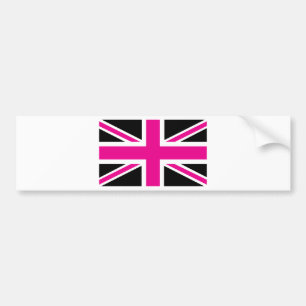 Black and Rosa Classic Union Jack British (UK) Fla Bildekal