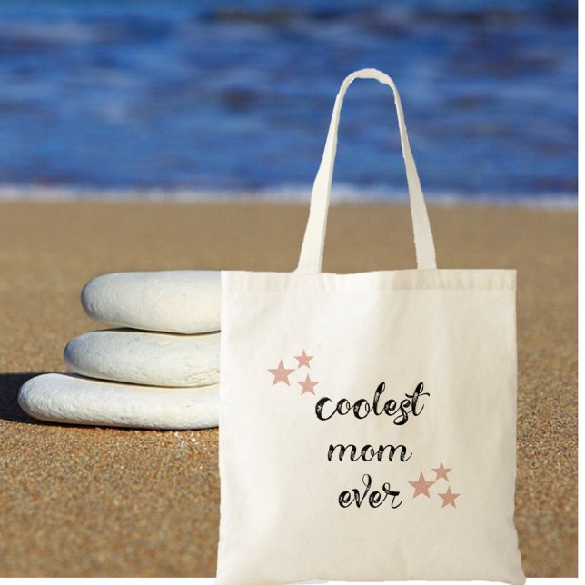 Black and Rosa Coolest Mamma Aldrig Tote Bag Tygkasse (Skapare uppladdad)