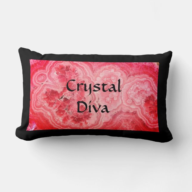Black and Rosa Crystal Diva Lumbarkudde (Framsida)