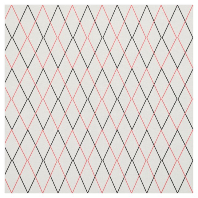 Black and Rosa Diamond Mönster Fabric Tyg (Provkarta)