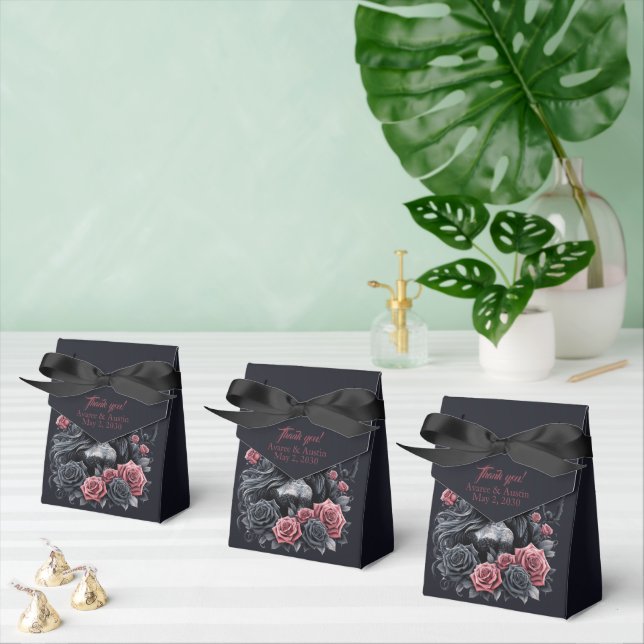 Black and Rosa Gothic Bröllop par Presentaskar (Multipel)