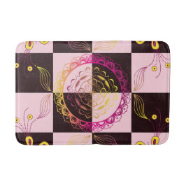 Black and Rosa Graphic Art, Mystic Checkerboard Badrumsmatta