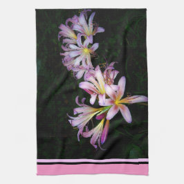 Black and Rosa Lily Kitchen Towel Kökshandduk