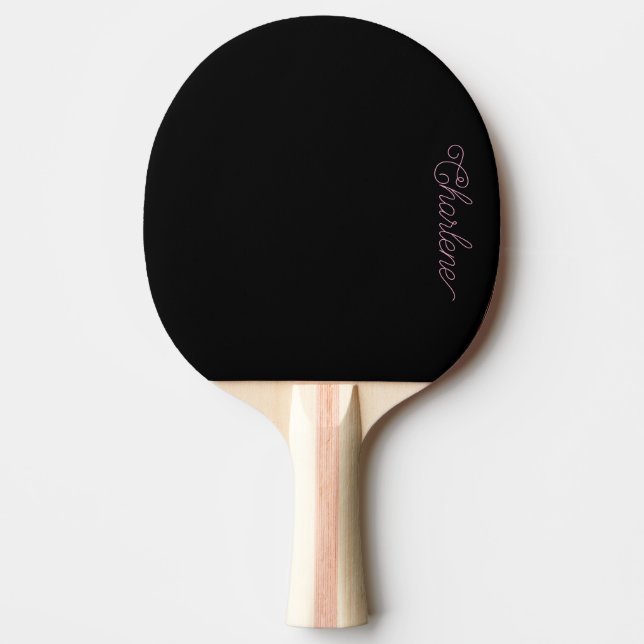 Black and Rosa Personlig Ping Pong Paddle Pingisracket (Framsidan)