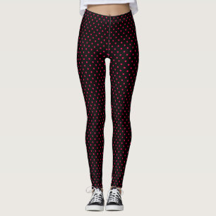 Black and Rosa Polka Dot Leggings