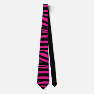 Black and Rosa Zebra Neck Tie Slips