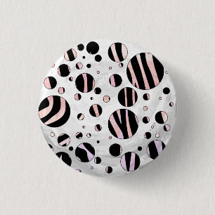 Black and Rosa Zebra Polka dots Knapp