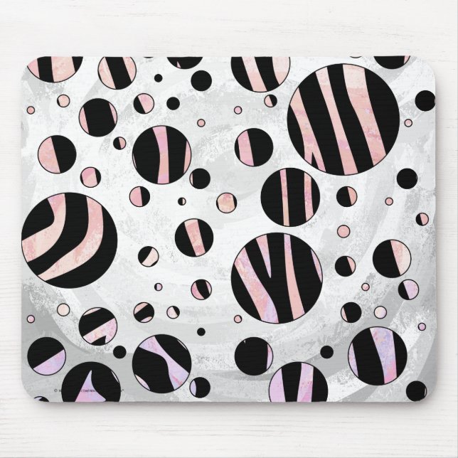 Black and Rosa Zebra Polka dots Musmatta (Framsidan)