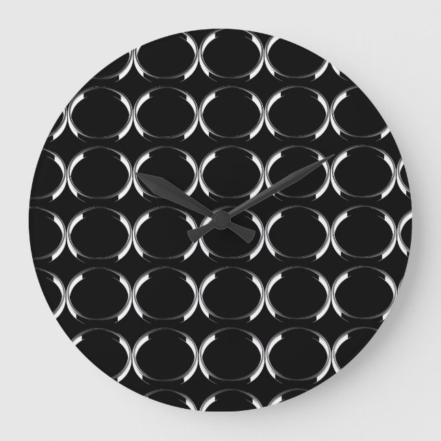 Black and Silver X and O throw pillow Stor Klocka (Framsida)