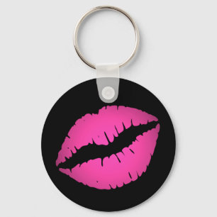 Black and Söt Rosa Ombre Lipstick Pout Kiss Nyckelring