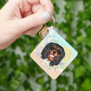 Black and Tan Cavalier Kung Charles Spain Nyckelring