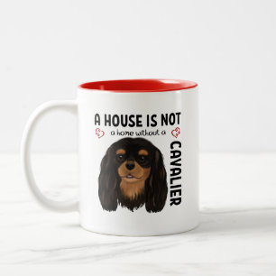 Black and Tan Cavalier Kung Charles Spain Två-Tonad Mugg