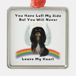 Black and Tan Cavalier Pet Loss Gifts Julgransprydnad Metall