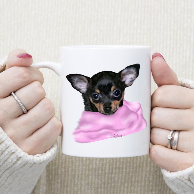 Black and Tan Chihuahua Puppy Kaffemugg (Skapare uppladdad)