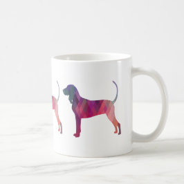 Black and Tan Coonhound Colorful Silhouette Kaffemugg