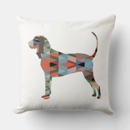 Black and Tan Coonhound Colorful Silhouette Kudde