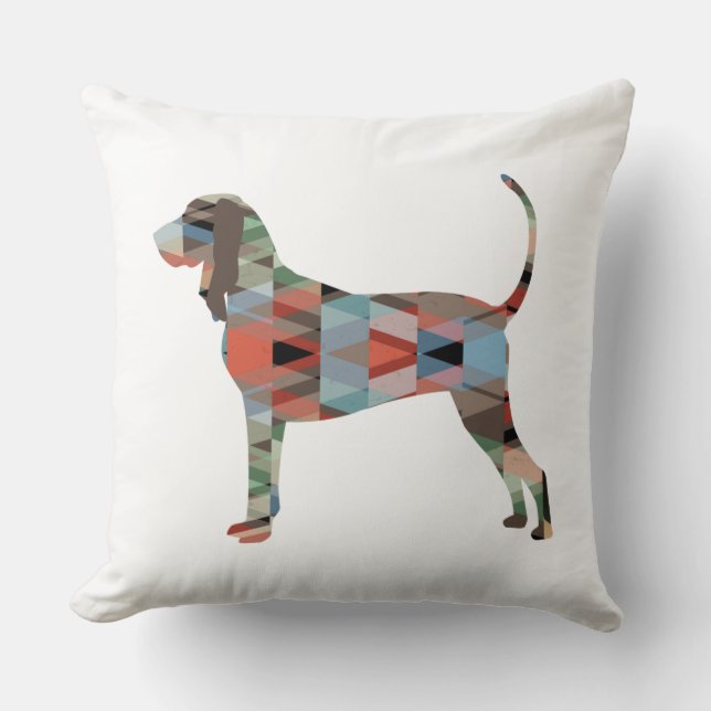 Black and Tan Coonhound Colorful Silhouette Kudde (Framsida)